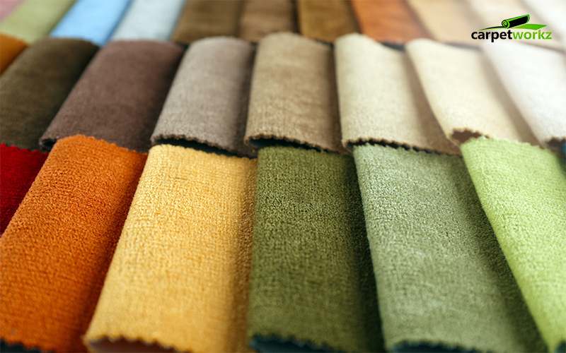 different samples of textured fabrics and colours